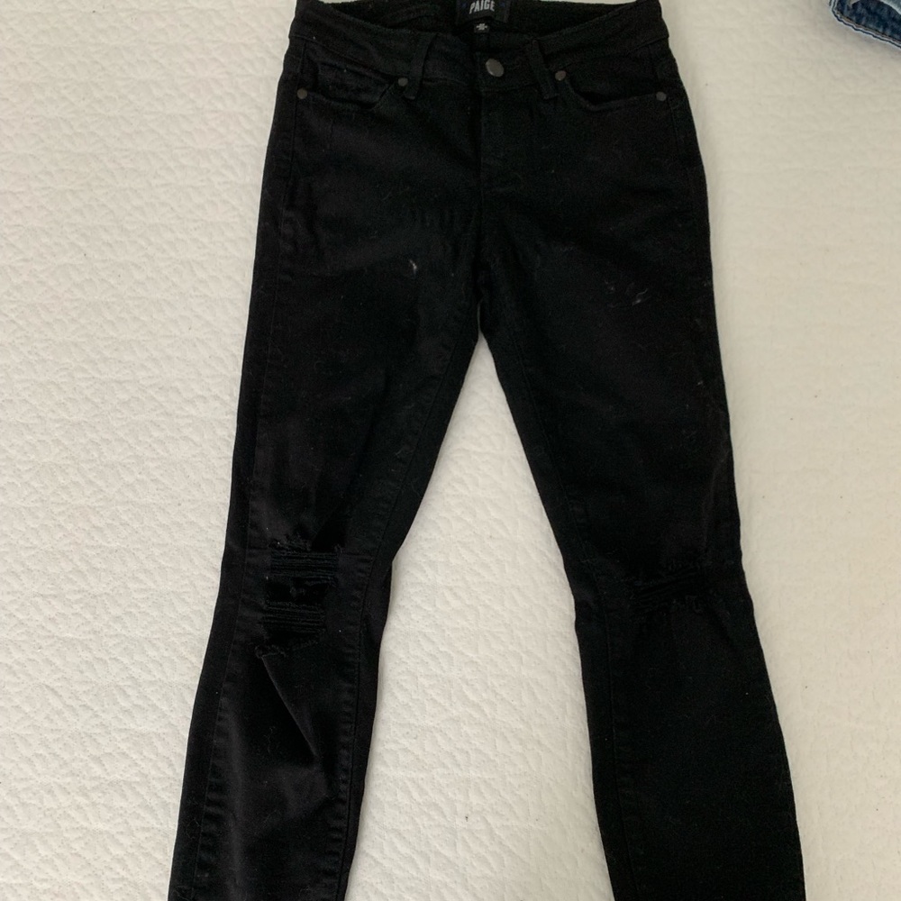 black distressed paige denim